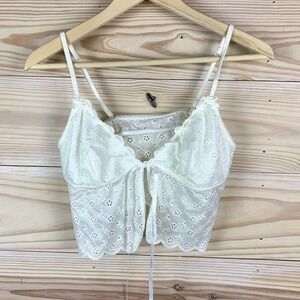Cotton‎ On Body Bralette Large Eyelet Lace Scalloped Croquet Babydoll Cottage